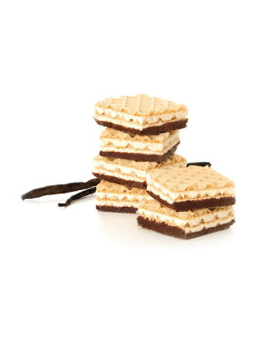 Vanilla flavoured wafer low sugars