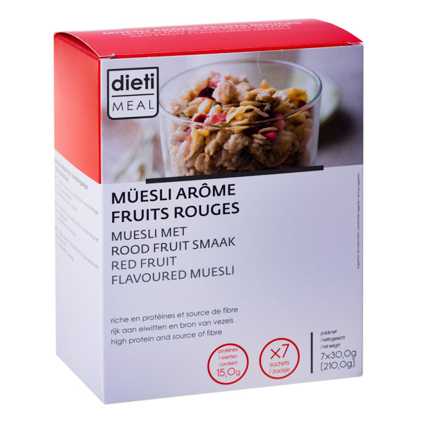 Dietisnack Muesli fruits rouges riche en protéines, Vegan, sans huile de  palme. Pot 450g